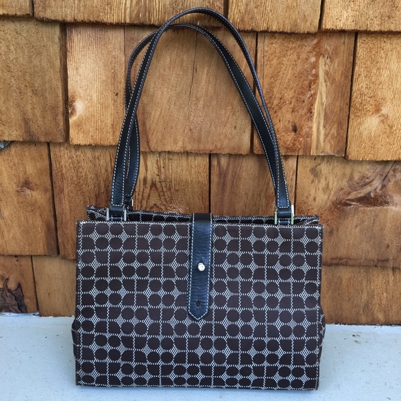 kate spade Handbags - Kate Spade Classic Brown Noel pattern purse